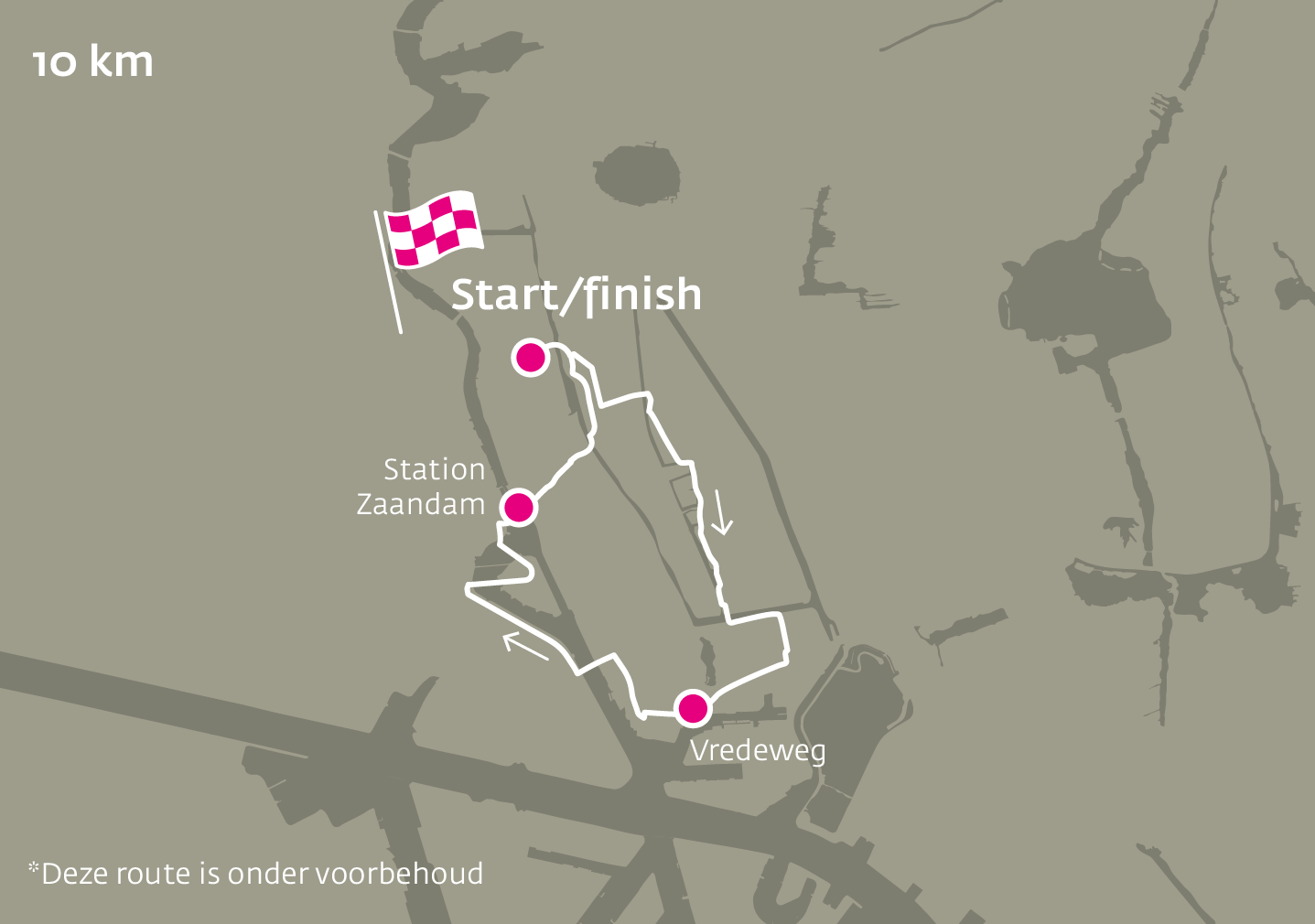 Route 10 km Pink Ribbon Dam tot Dam Wandeltocht Route 10 km Pink Ribbon Dam tot Dam Wandeltocht